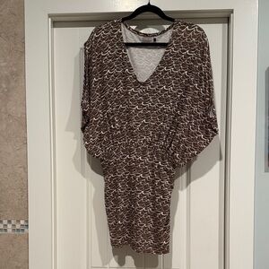 Ava Sky Brown and White Mini Dress